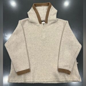 Route 66 Beige Zip-Up Sweater with Tan Accents.